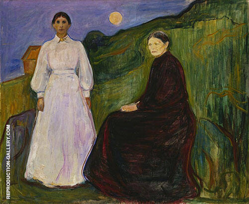 Mother and Daughter 1897 by Edvard Munch | Oil Painting Reproduction