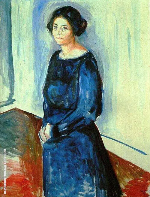 Woman in Blue Frau Barth 1921 By Edvard Munch