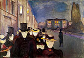 Evening on Karl Johan 1892 By Edvard Munch