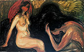 Man and Woman 1898 By Edvard Munch