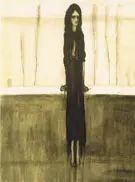 L'Attente Femme Dans Une Attitude Tragique Dans Un Paysage Austere By Leon Spilliaert