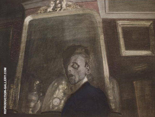 Self Portrait in Mirror by Leon Spilliaert | Oil Painting Reproduction