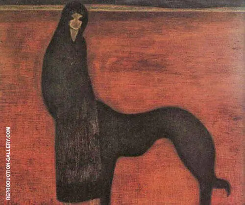 Young Woman and Dog By Leon Spilliaert