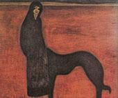 Young Woman and Dog By Leon Spilliaert