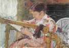 Lydia Working at a Tapestry Frame c1881 By Mary Cassatt
