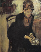 Mary Cassatt Seated Holding Cards c1880 By Mary Cassatt