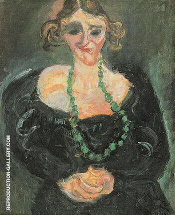 Woman with Green Necklace c1927 012 Large By Chaim Soutine