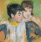 Two Sisters Study for The Banjo Lesson c1894 By Mary Cassatt