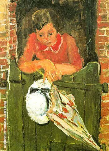 Woman Leaning with Umbrella c1934 By Chaim Soutine