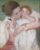 Little Ann Sucking her Finger Embraced by her Mother 1897 By Mary Cassatt