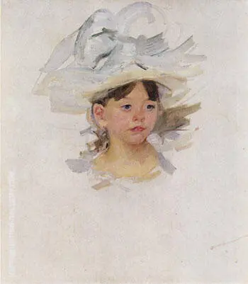 Sketch of Ellen Mary Cassatt in a Big Blue Hat c1905 By Mary Cassatt