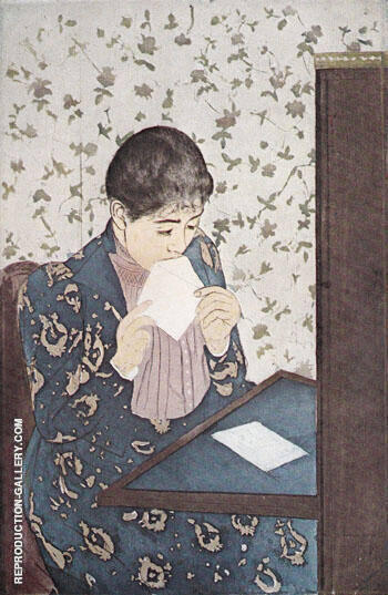 The Letter 1891 by Mary Cassatt | Oil Painting Reproduction