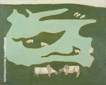 Grazing Brahmins By Milton Avery