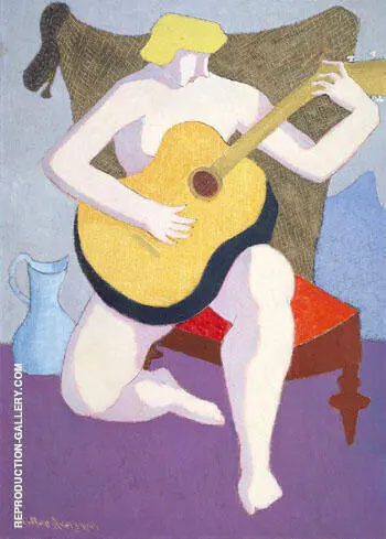 Nude with Guitar 1947 By Milton Avery
