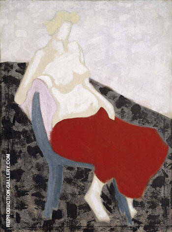 Nude with Red Drape 1956 by Milton Avery | Oil Painting Reproduction