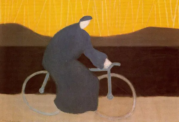 Bicycle Rider by the Loire 1954 By Milton Avery