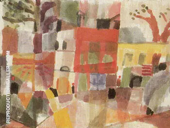 Red and Yellow Houses in Tunis 1914 By Paul Klee