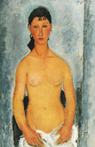 Standing Nude Elvira 1918 By Amedeo Modigliani