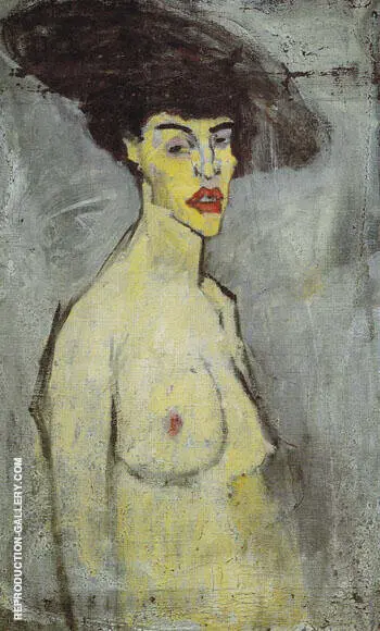 Female Nude with Hat 1907 By Amedeo Modigliani