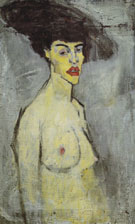 Female Nude with Hat 1907 By Amedeo Modigliani