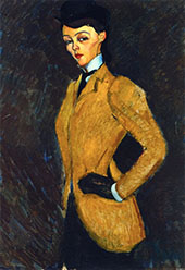 Woman in Yellow Jacket The Amazon 1909 By Amedeo Modigliani