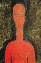 The Red Bust 1913 By Amedeo Modigliani