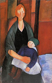 Seated Woman with Child 1919 By Amedeo Modigliani
