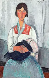 Gypsy Woman with Child 1919 By Amedeo Modigliani