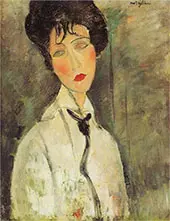 Woman in a Black Necktie 1917 A By Amedeo Modigliani