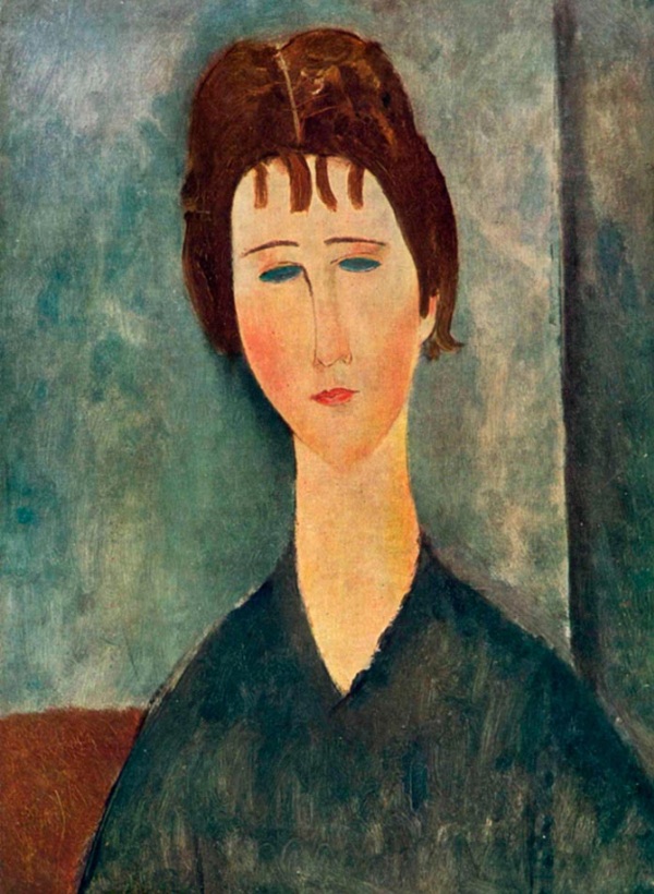 Woman with Blue Eyes 1918 by Amedeo Modigliani | Oil Painting Reproduction