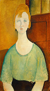 Girl in a Green Blouse 1917 By Amedeo Modigliani