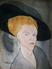 Head of a Woman with a Hat 1907 By Amedeo Modigliani