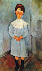 Little Girl in Blue 1918 By Amedeo Modigliani