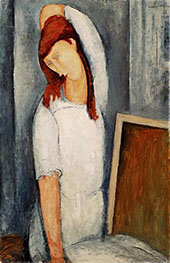 Portrait of Jeanne Hebuterne, Left Arm Behind Head 1919 By Amedeo Modigliani