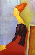 Portrait of Jeanne Hebuterne in Profile 1918 By Amedeo Modigliani
