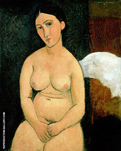 Seated Nude 1917 A by Amedeo Modigliani | Oil Painting Reproduction