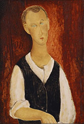 Young Man with a Black Waistcoat 1912 By Amedeo Modigliani