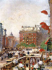 View of Broadway and Fifth Avenue By Childe Hassam