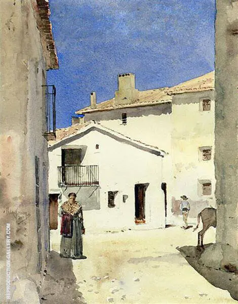 A Street in Denia Spain By Childe Hassam