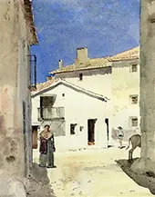 A Street in Denia Spain By Childe Hassam