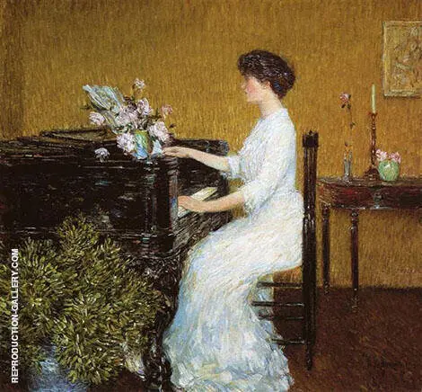 At The Piano By Childe Hassam