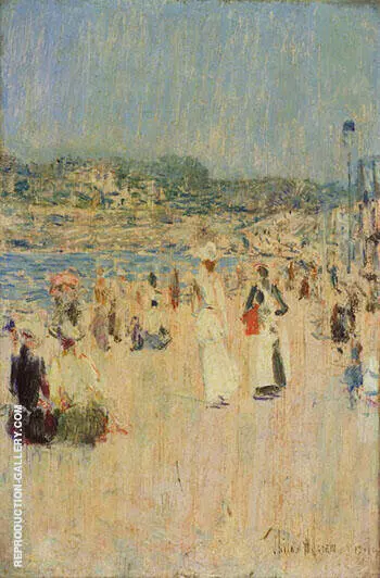Beach at Newport 1891 By Childe Hassam