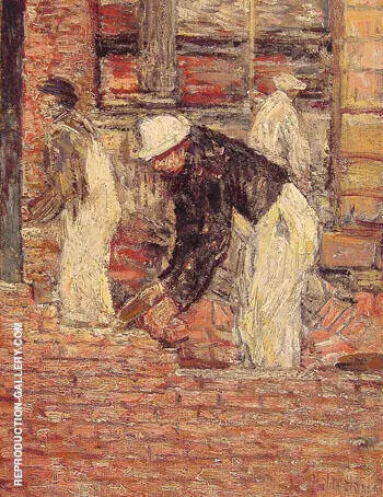 Bricklayers c1900 By Childe Hassam