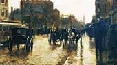 Columbus Avenue Rainy Day 1885 A By Childe Hassam