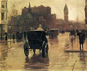 Columbus Avenue Rainy Day c1885 B By Childe Hassam