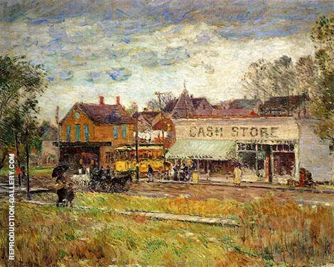 End of The Trolley Line Oak Park Illinois 1893 By Childe Hassam