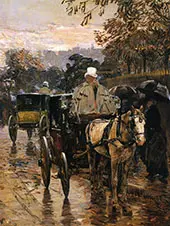 Hackney Carriage Rue Bonaparte By Childe Hassam