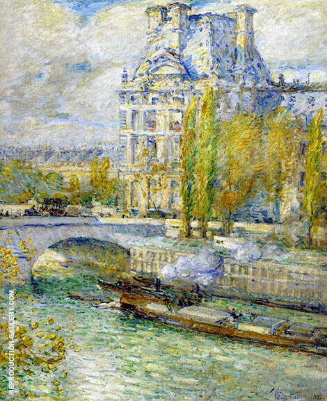 Le Louvre Et Le Pont Royal by Childe Hassam | Oil Painting Reproduction