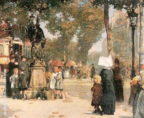 Paris Street Scene 1887 By Childe Hassam