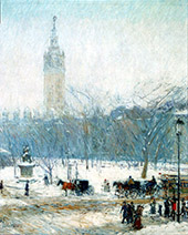 Snowstorm Madison Square c1890 By Childe Hassam